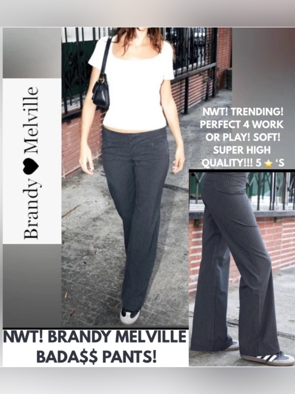 NWT! BRANDY MELVILLE PANTS! TRENDING NOW! BRAND NEW W/TAGS! BADA$$! 5 ⭐️ ‘s!
